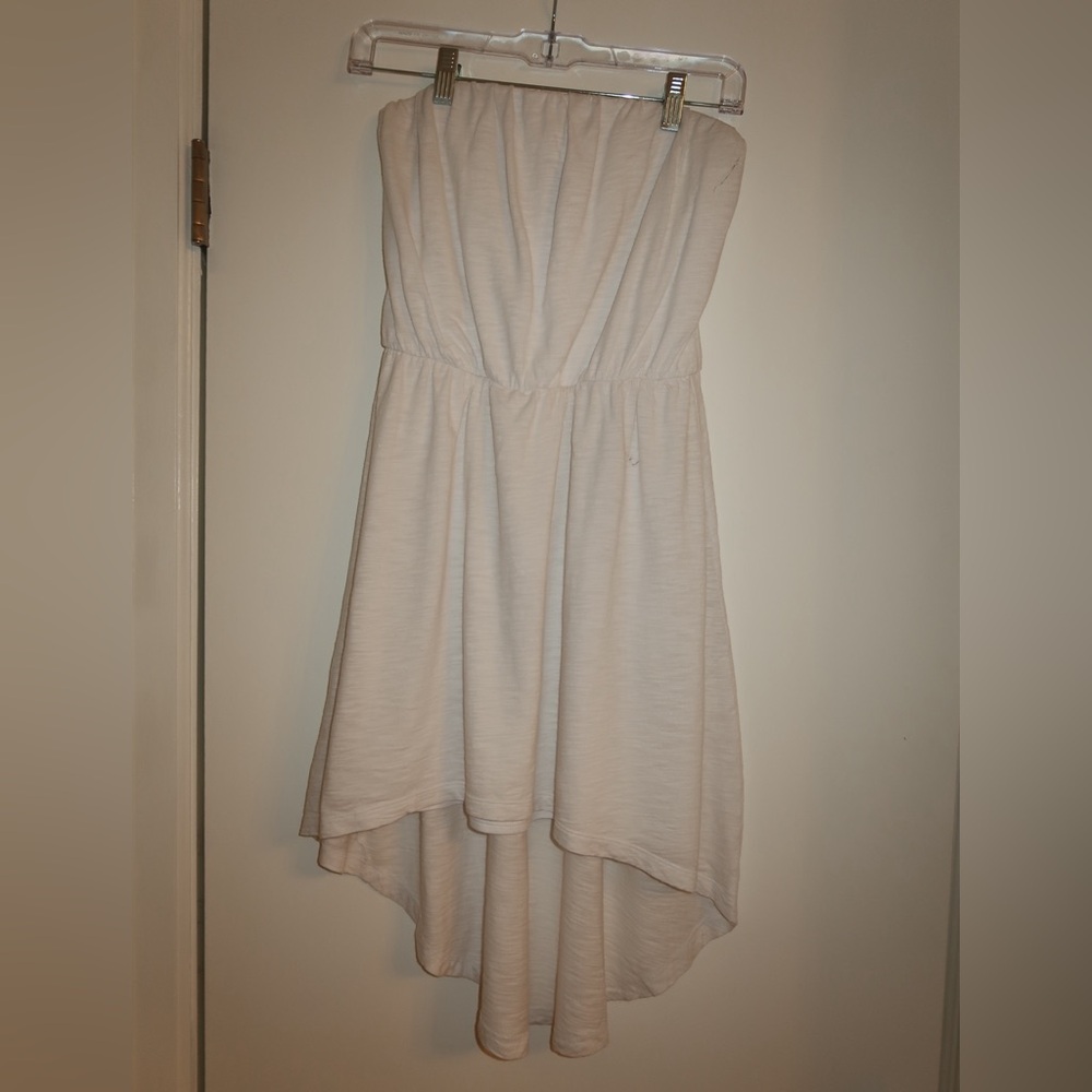 Express Strapless Cream Dress